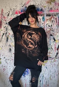 Image 3 of “SCORPIO SEASON” BLEACH PAINTED LONG SLEEVE T-SHIRT XL