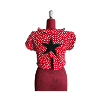 Image 5 of Upcycled Polka Dot Lace-Up Top – One of a Kind