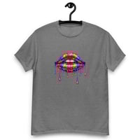 Image 12 of Unisex classic tee, Rainbow Lips Dripping Paint Retro Tee