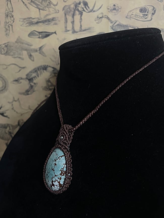 Turquoise Micromacrame Necklace