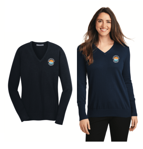 Image of LADIES V-NECK SWEATER- BUILDING & SAFETY