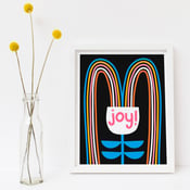 Image of Joy! Happy Rainbow and Flower Art Print - New!