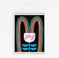 Image 3 of Joy! Happy Rainbow and Flower Art Print