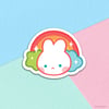 rainbow bunny vinyl sticker