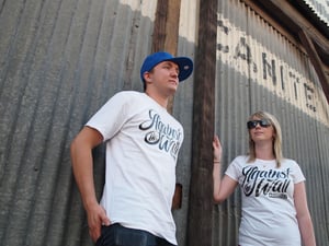 Image of Against The Wall - Mens Logo White