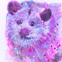 Party Opossum Embellished Art Print