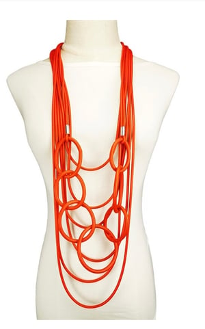 Image of Long Round Rubber Necklace - 4 colours 