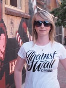 Image of Against The Wall - Ladies Logo White
