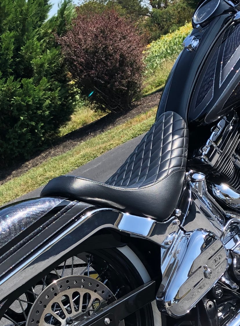 diamond stitch motorcycle seat
