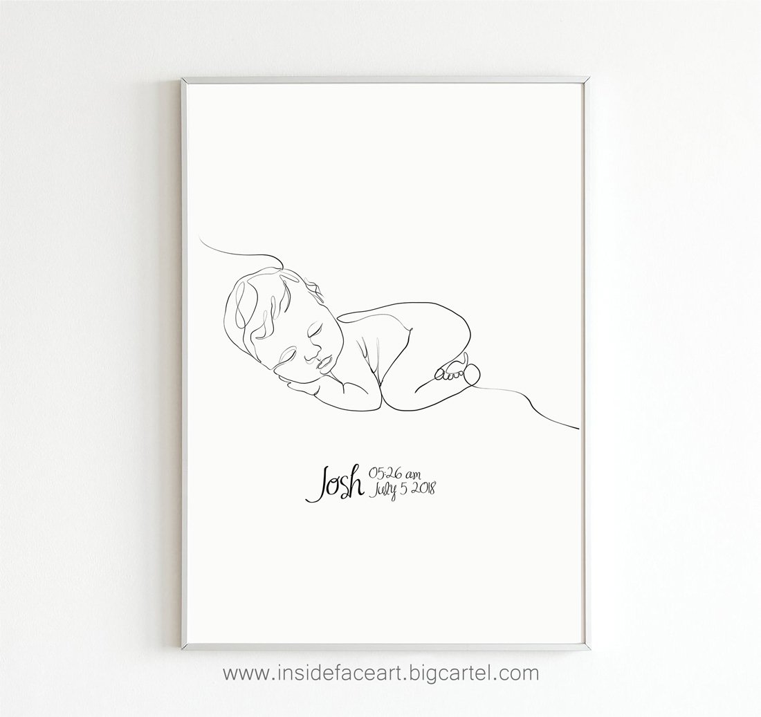 Hand Drawing Single Line Art Of Cute Baby. Vector Illustration. Newborn.  Infant. Outline Modern Minimalism Art Royalty Free SVG, Cliparts, Vectors,  and Stock Illustration. Image 137602738.