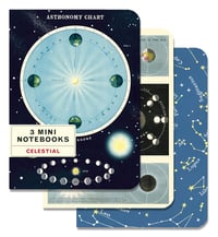 Image 1 of Celestial Print Mini Notebook Trio - Cavallini Collection