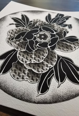 Dotwork Peony