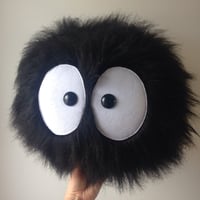 Image 1 of Large soot sprite plushie cushion - spirited away - totoro - studio ghibli  - made to order