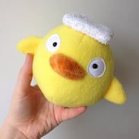 Image 1 of small ootori-Sama bird plushie with towel or leaf - spirited away - made to order