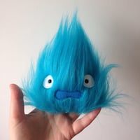 Image 1 of small "Howls heart" blue calcifer plushie - howls moving castle - made to order