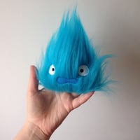 Image 2 of small "Howls heart" blue calcifer plushie - howls moving castle - made to order