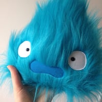 Image 2 of medium "Howls heart" blue calcifer plushie - howls moving castle - made to order