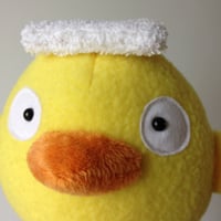 Image 3 of small ootori-Sama bird plushie with towel or leaf - spirited away - made to order