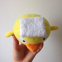 Image 5 of small ootori-Sama bird plushie with towel or leaf - spirited away - made to order