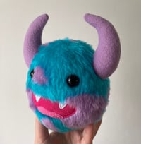 Image 5 of Small blue and lilac horned monster plushie