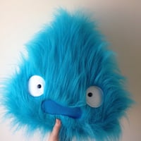 Image 5 of Large blue "Howl's heart" calcifer plushie - howls moving castle - made to order