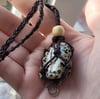 dalmation stone macrame necklace 