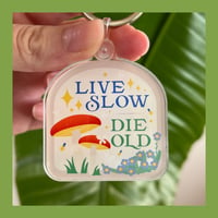 Image 1 of Live Slow Die Old - Cottage core inspired acrylic keychain