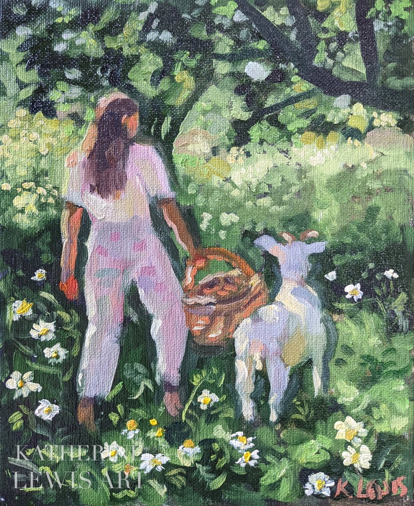 Image of Goat Meadow | 8x10 Oil on canvas board