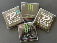 Image 3 of Dunlop Neon Green Monster Energy Plain Steel Electric Guitar Strings Med. 10-46