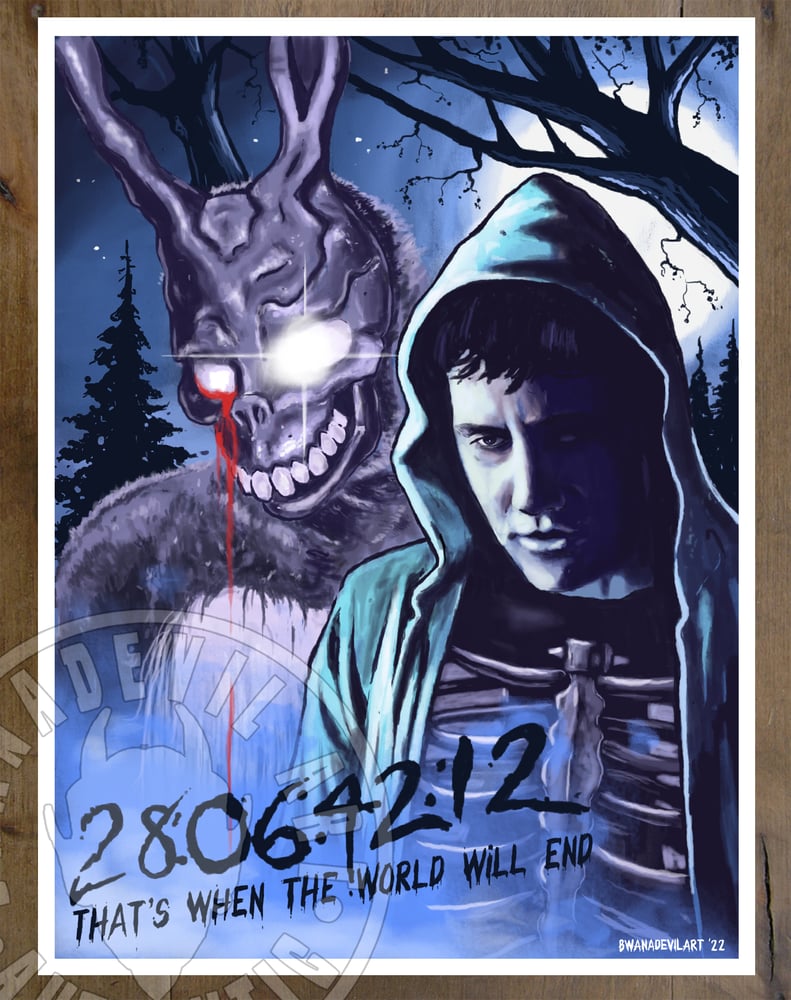 Image of Donnie Darko (28 days, 6 hours, 42 minutes and 12 seconds) 9x12 in. Art Print