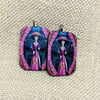 Purple Skeleton Earrings