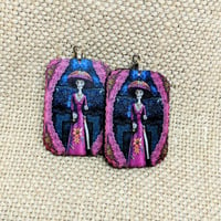 Image 1 of Purple Skeleton Earrings