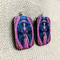 Image 2 of Purple Skeleton Earrings