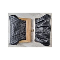 Image 1 of Black Quilt Embossed Clutches