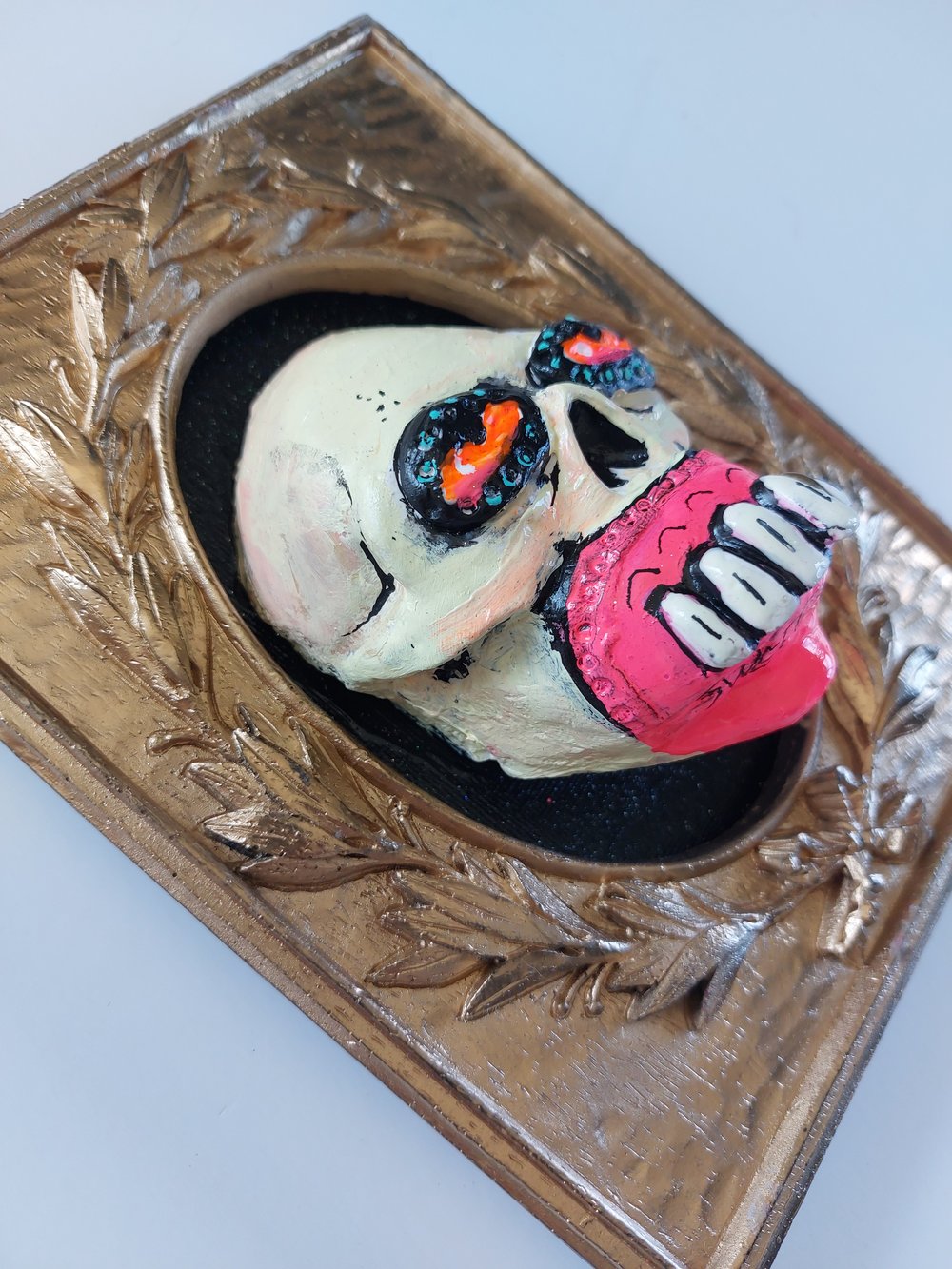 SKULLPTURE  ( Painted Relief)