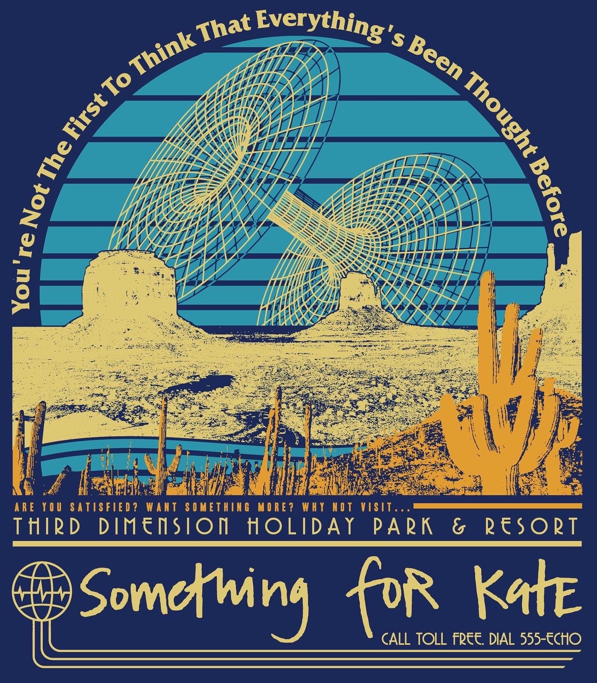 Image of Something for Kate - Third Dimension Holiday Park tee on red