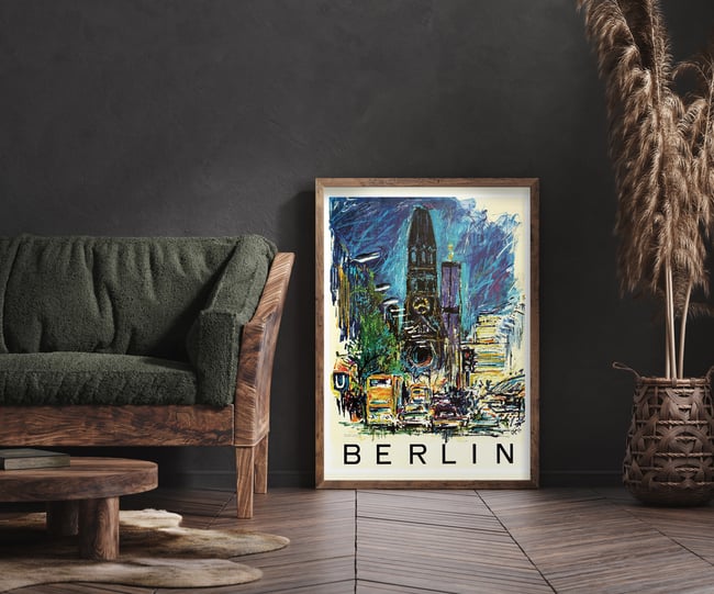 Berlin - Kaiser Wilhelm Memorial Church | 1969 | Vintage Travel Poster | Wall Art Print | Home Decor