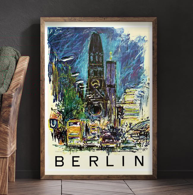 Berlin - Kaiser Wilhelm Memorial Church | 1969 | Vintage Travel Poster | Wall Art Print | Home Decor