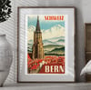 Bern Schweiz | Reber Bernhard | 1934 | Wall Art Print | Travel Poster | Home Decor