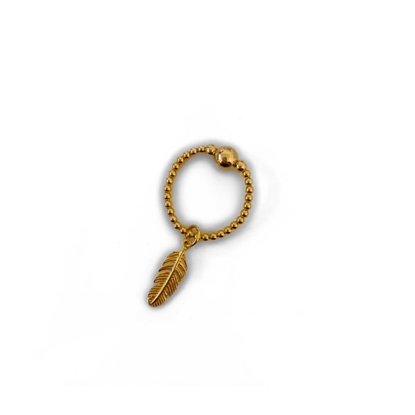 Image of Gold Feather Charm Ring