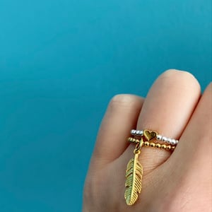 Image of Gold Feather Charm Ring