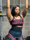 BOSSFITTED Black and Red AOP Sports Bra