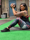 BOSSFITTED Black and Red AOP Sports Bra