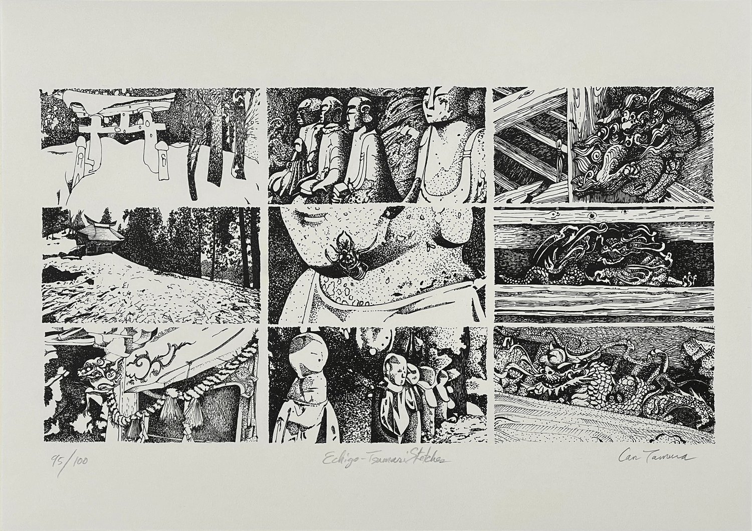 "Echigo-Tsumari Sketches" Risograph Print