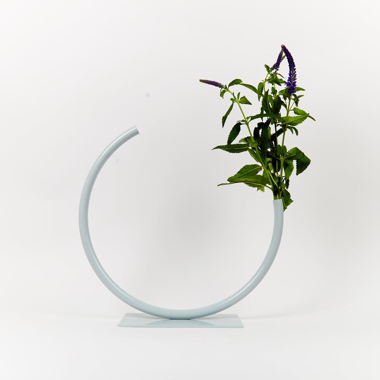 Image of Medium Edging Over Vase - Pale Blue Grey