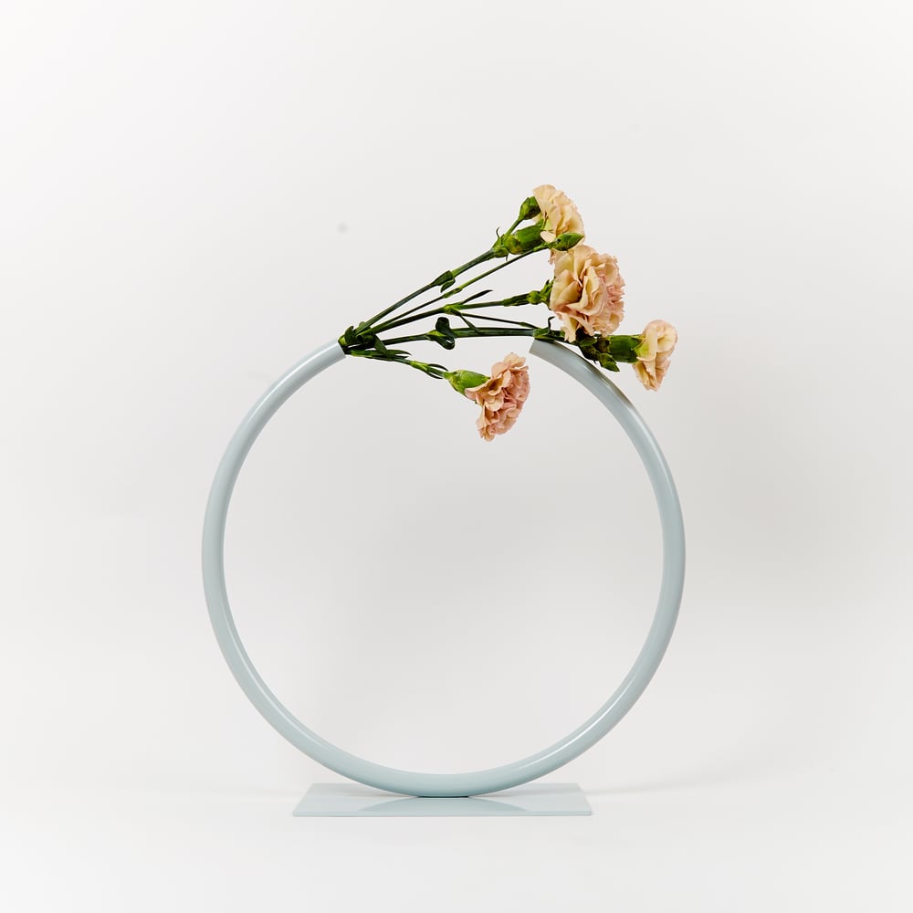 Image of Medium Almost a Circle Vase - Pale Blue Grey