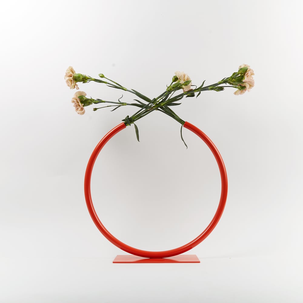 Image of Medium Almost a Circle Vase - Sharp Red