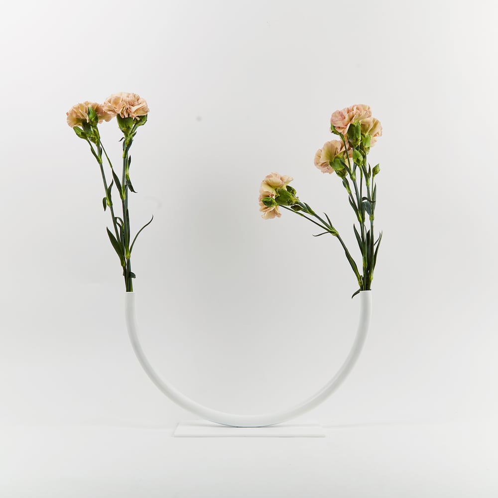 Image of Medium Glass Half Full Vase - White