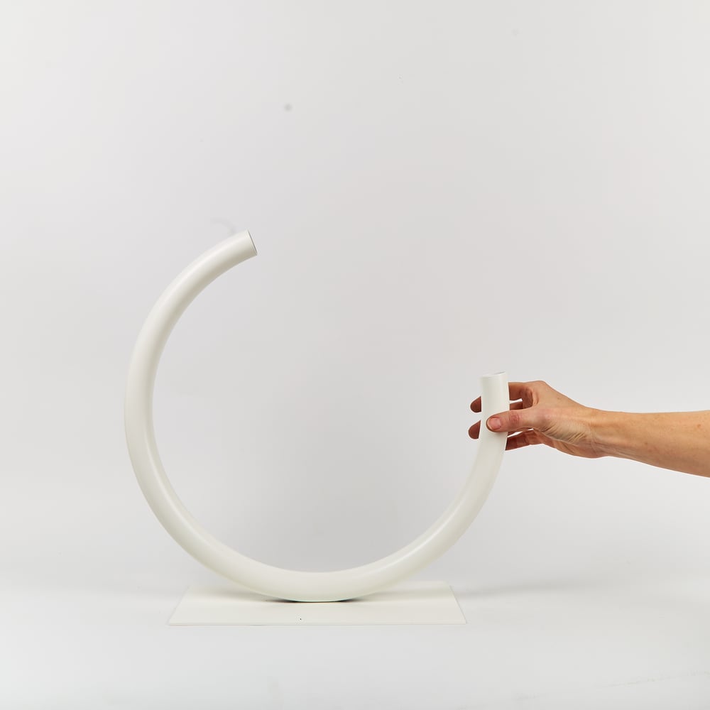 Image of Large Edging Over Vase - White