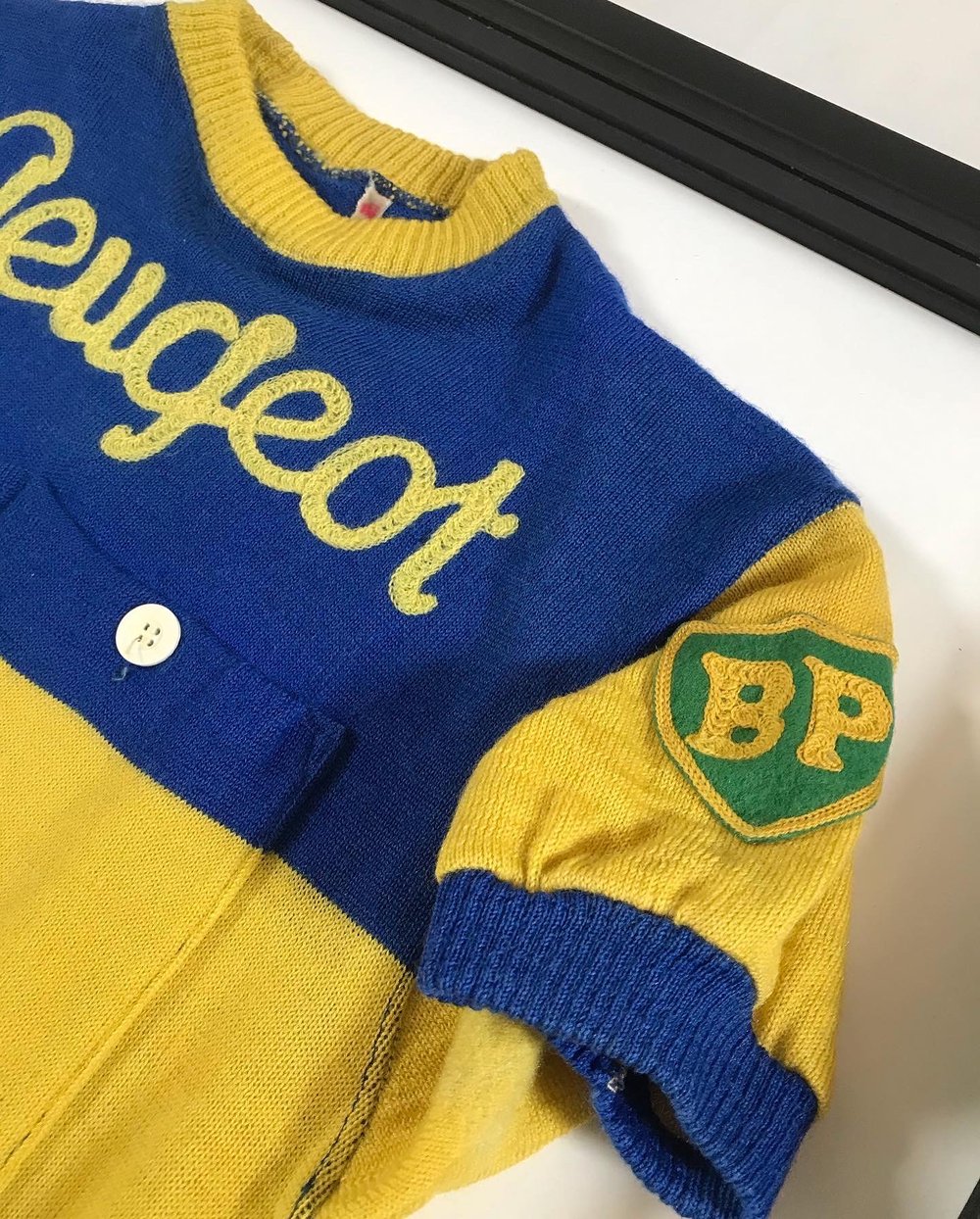 1959 ðŸ‡«ðŸ‡· Peugeot BP Dunlop -  Original used pro team jersey 